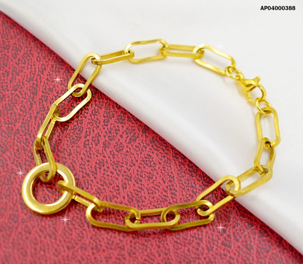 PULSERA DIJE CIRCULAR ESLABONES ALARGADOS