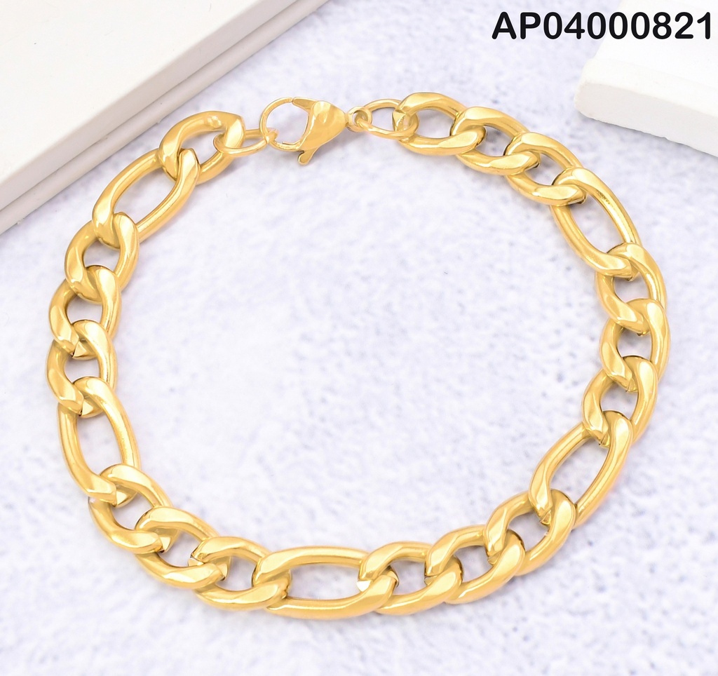PULSERA MARTILLADA ESLABONES ⚪⚪⚪/ALARGADO 2.3NK 22CM