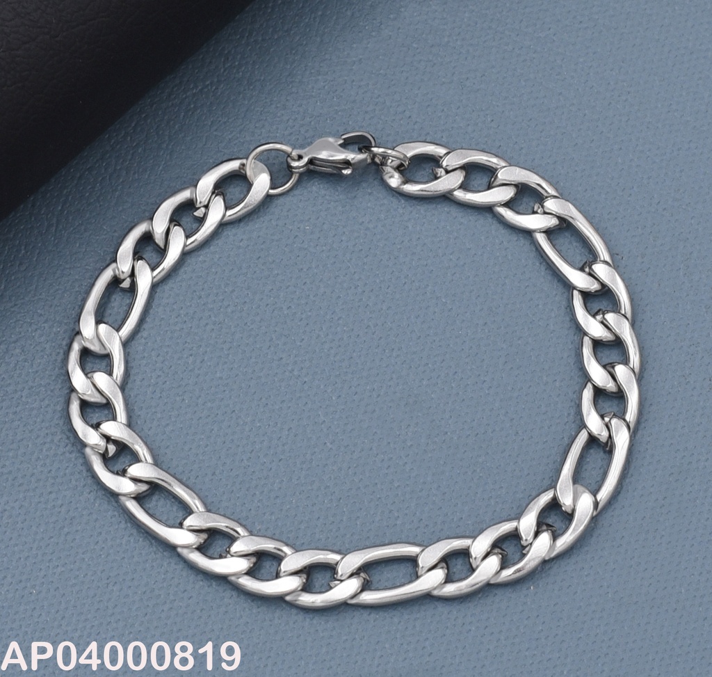 PULSERA PLATEADA MARTILLADA VARÓN 2.3NK L.22CM