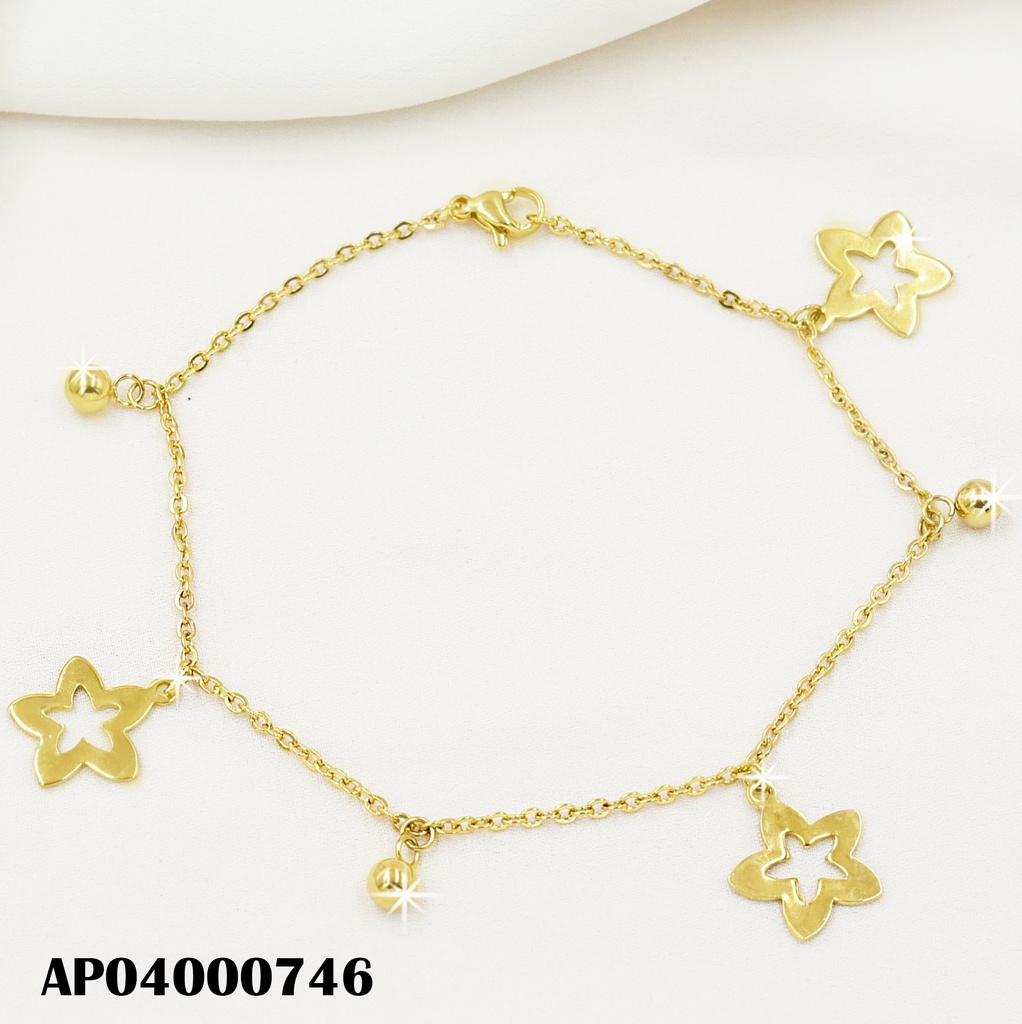 PULSERA DORADA DIJES:CROQUI ESTRELLAS/PELOTITAS DOR.