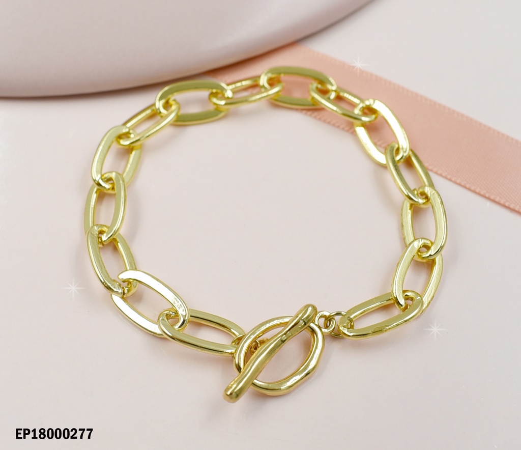 PULSERA ESLABONES GRANDES CANDADO FRENTE Ø