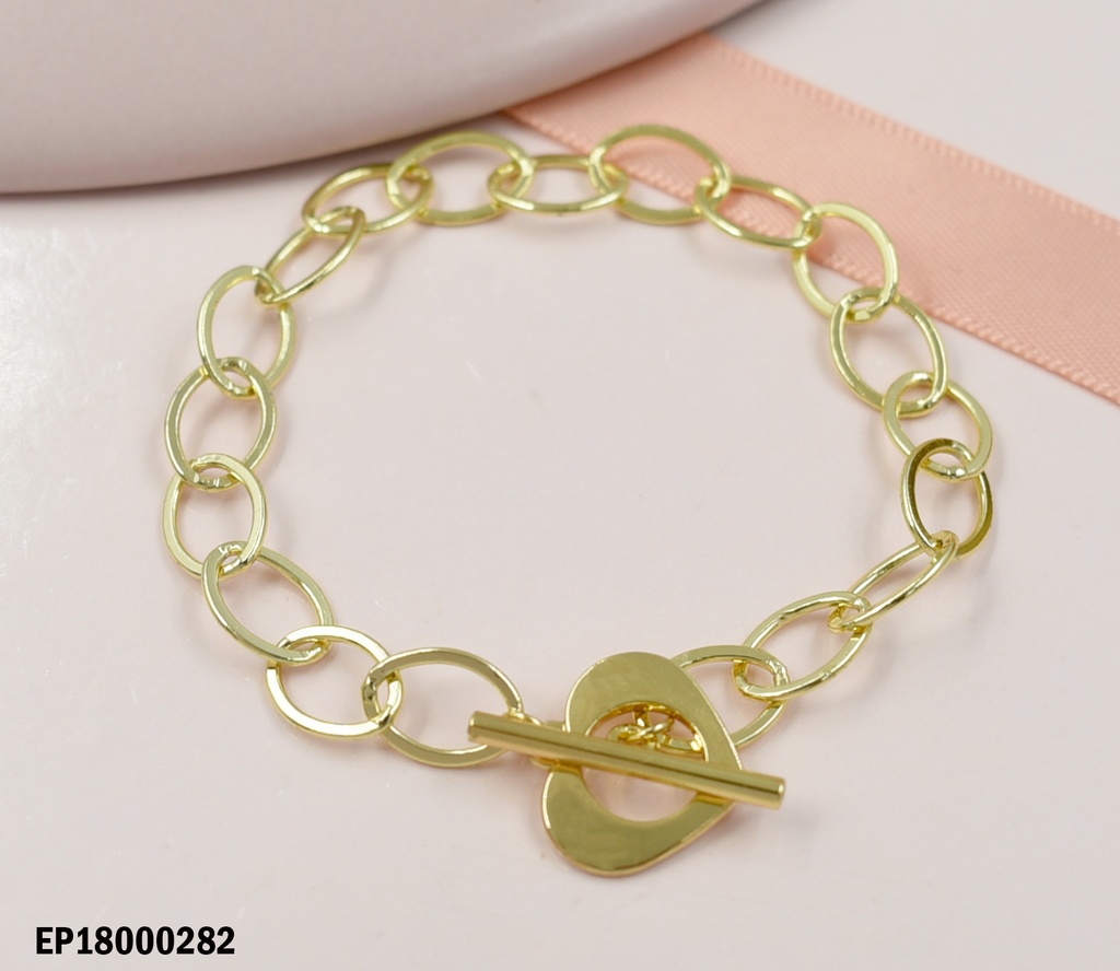 PULSERA ESLABONES ÓVALOS GRANDES CANDADO Ø