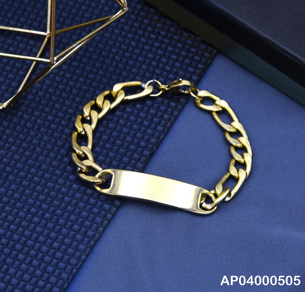 PULSERA GRUESA VARÓN MARTILLADA C/PLACA 2.5NK