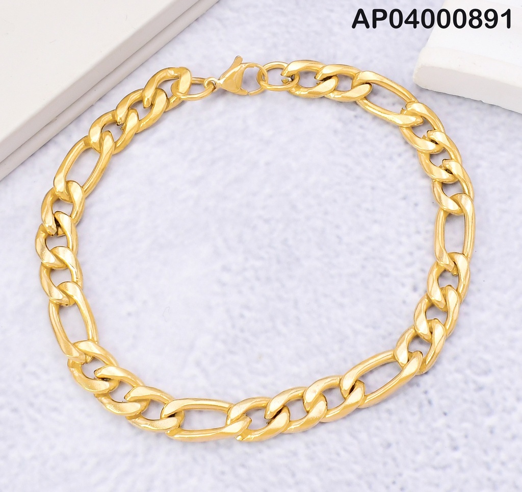 PULSERA MARTILLADA 2.0NK ESLABONES UNIFORMES L.21CM