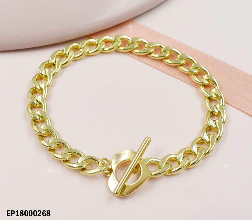 PULSERA MARTILLADA CANDADO AL FRENTE Ø