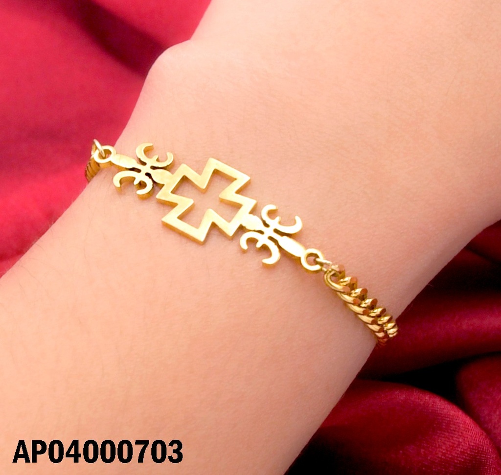PULSERA MARTILLADA CENTRO:CROQUI CRUZ ANCHA
