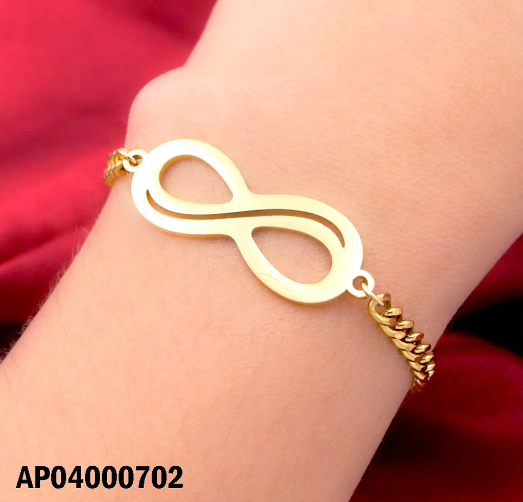 PULSERA MARTILLADA CENTRO:SIGNO INFINITO CALADO