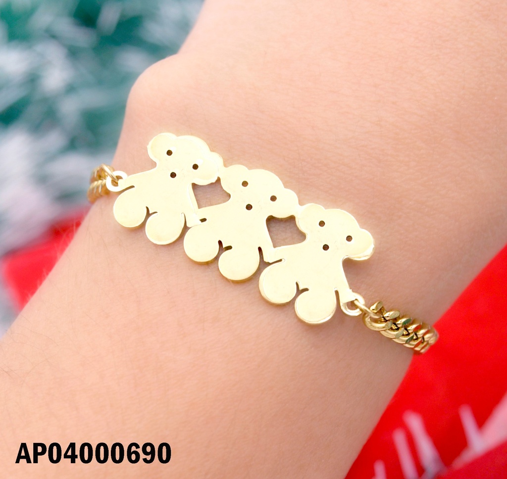 PULSERA MARTILLADA CENTRO:TRES OSITOS TOUCH