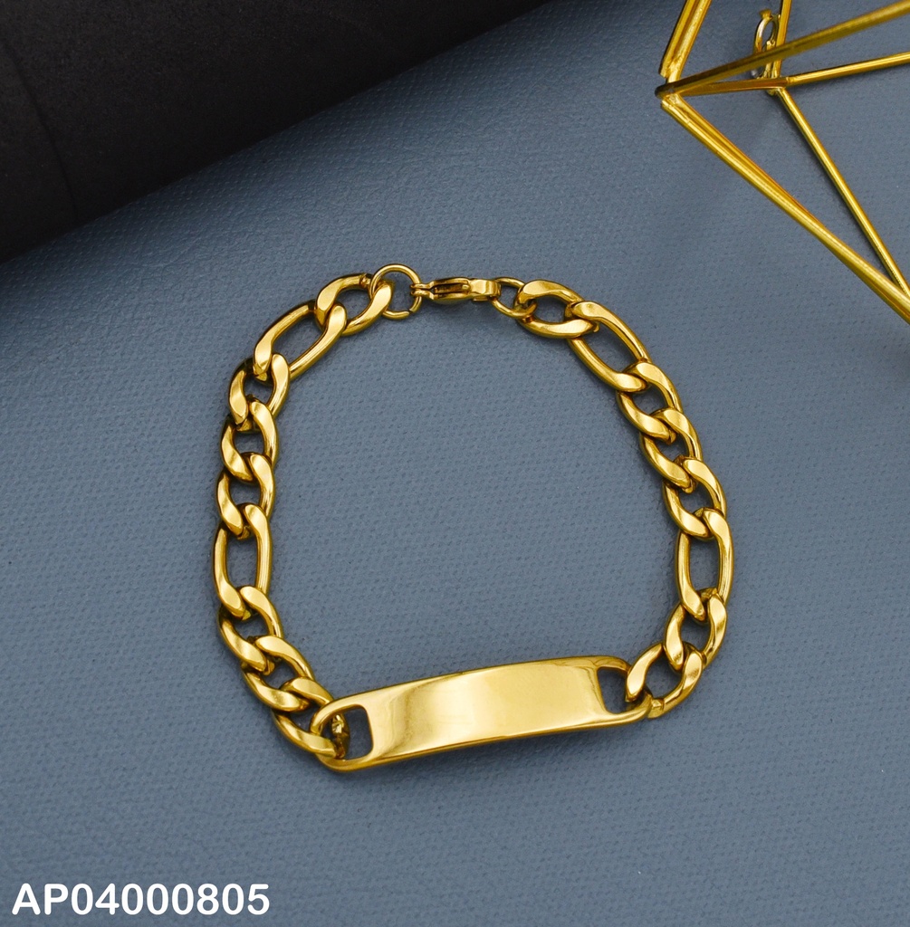 PULSERA MARTILLADA CON PLACA 21CM