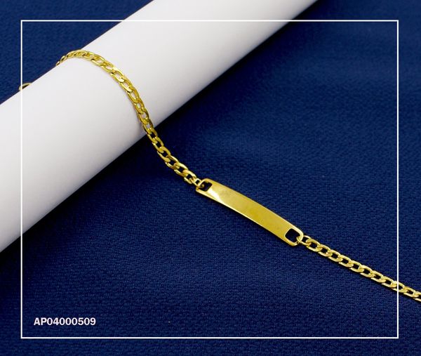 PULSERA MARTILLADA DELGADA C/PLACA 1.0NK