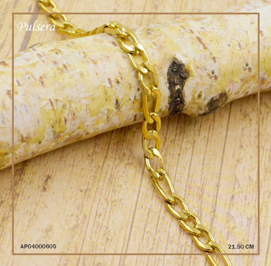 PULSERA MARTILLADA ESLABONES ALARGADOS S/PLACA 1.2NK