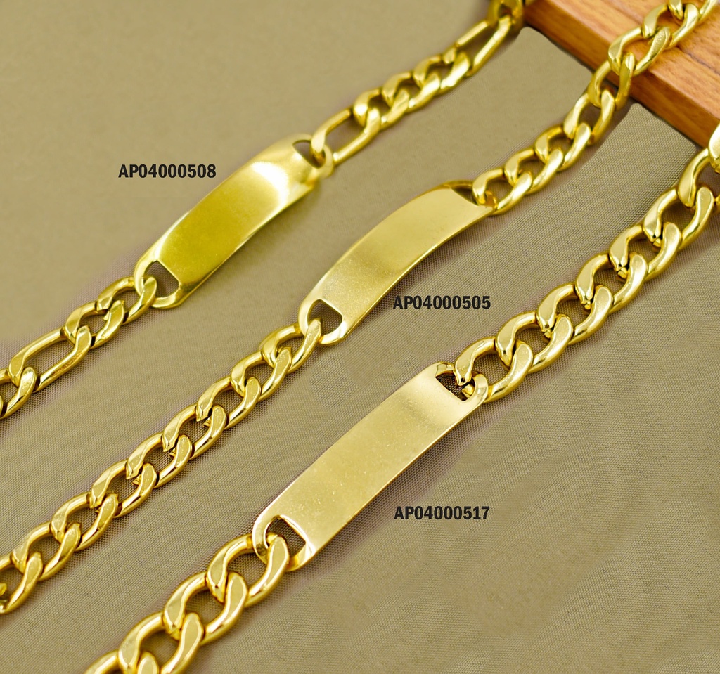 PULSERA MARTILLADA GRUESA C/PLACA 2.3NK ESLABONES UNIFORMES