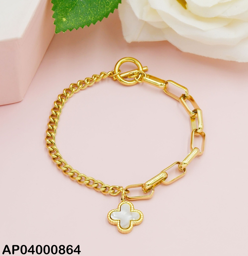 PULSERA MITAD MARTILLADA/ESLABONES CANDADO Ø