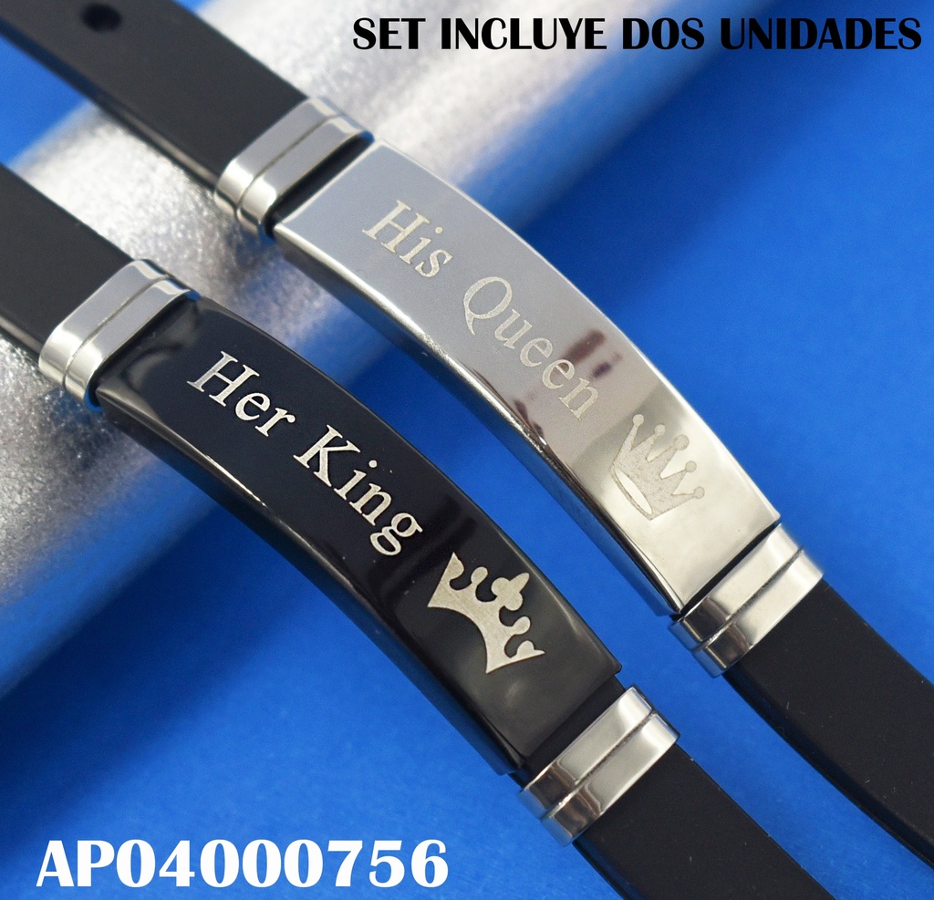 PULSERA PARA PAREJAS CUERO Y PLACA