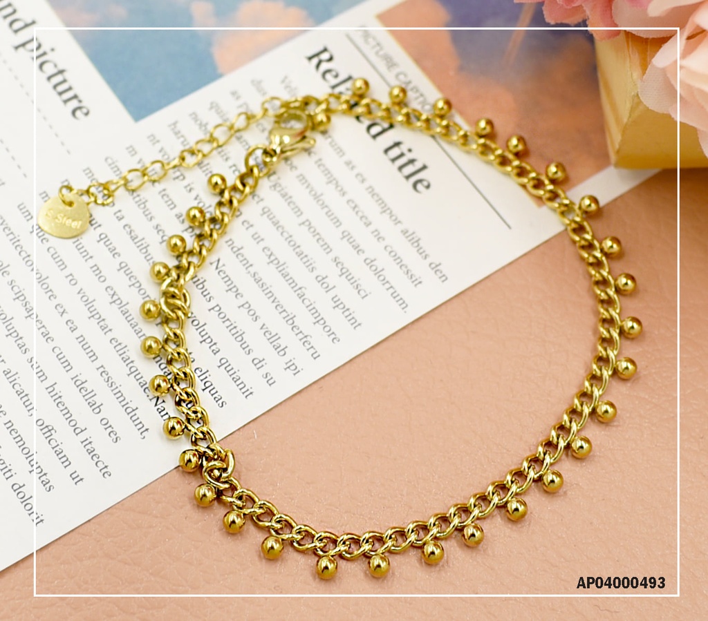 PULSERA PELOTITAS DORADAS PEQUEÑITAS