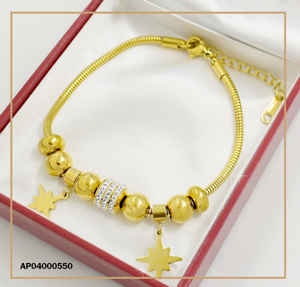 PULSERA RÍGIDA DIJES VARIOS Y ESTRELLAS COLGANTES