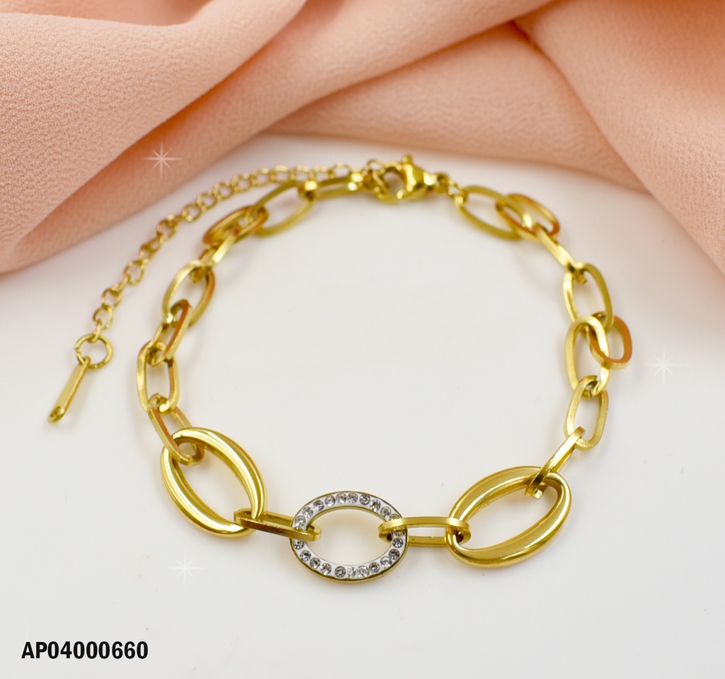 PULSERA TRES CROQUIS DE ÓVALOS AL CENTRO