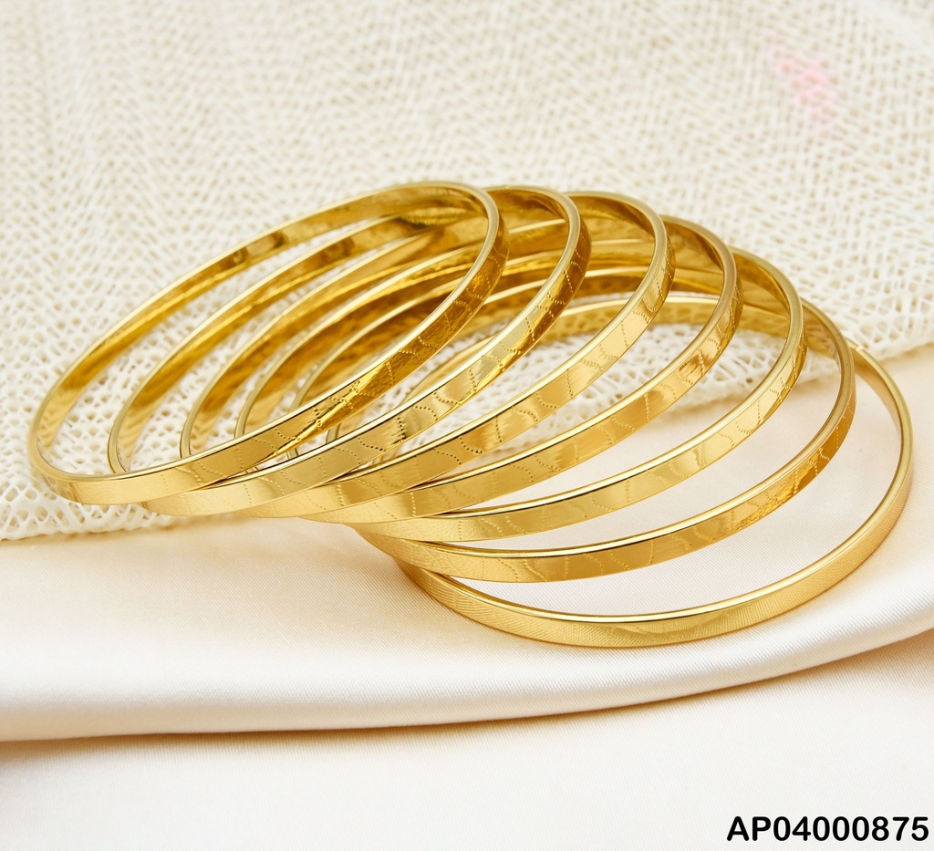 PULSERAS SEMANARIOS DORADOS GRABADOS PUNTEADOS