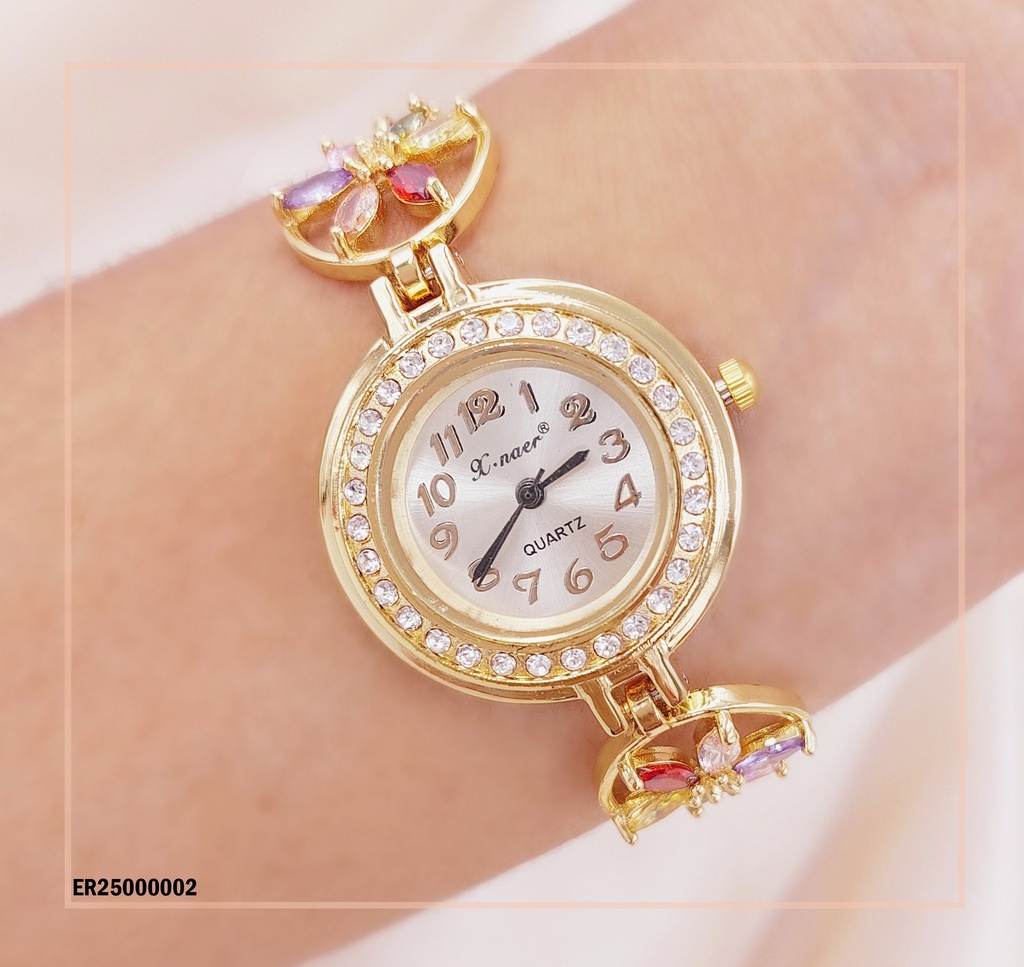 RELOJ X-NAER FAJA CUADRO CORAZONES CALADOS