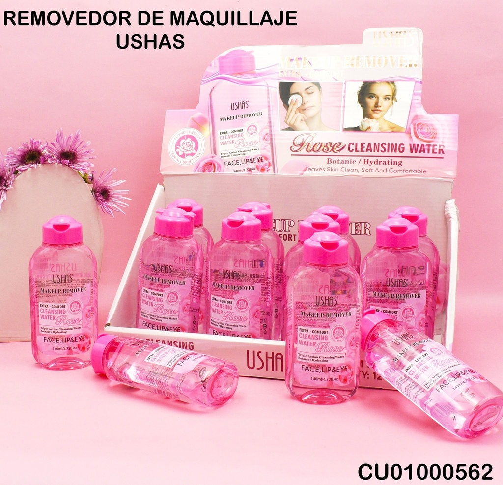 REMOVEDOR DE MAQUILLAJE ROSAS USHAS 140ML FS365