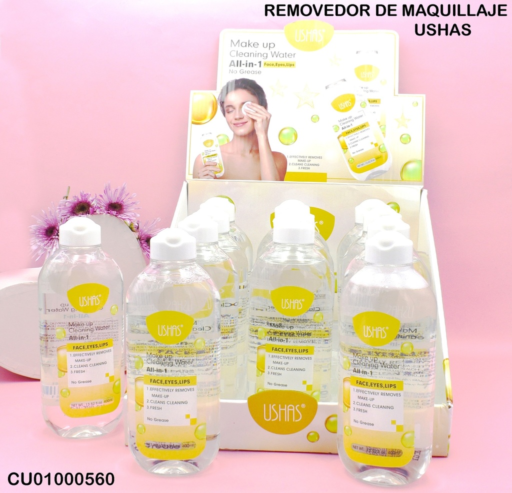 REMOVEDOR DE MAQUILLAJE USHAS 400ML FS361