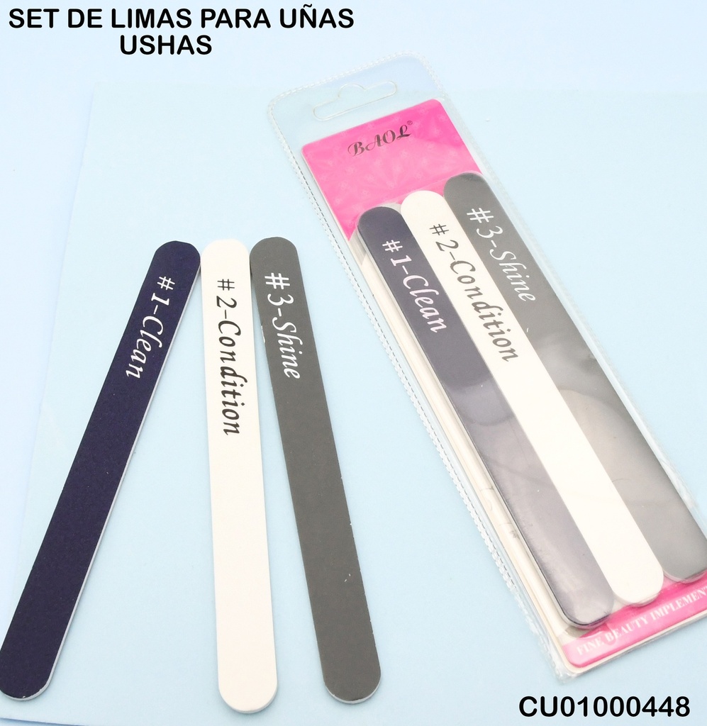 SET 3 PCS LIMAS 3 PASOS  BAOL O-0680