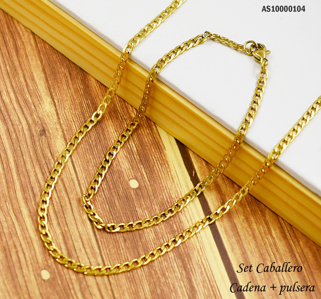 SET CADENA/PULSERA MARTILLADA 1.0NK C 60CM/P 22CM ESLB.UNIF