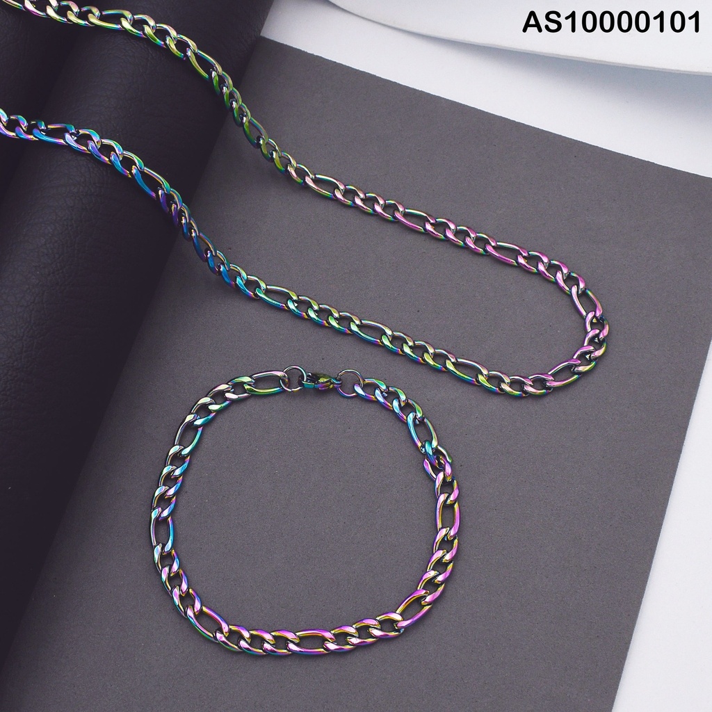 SET CADENA/PULSERA MARTILLADA TORNASOL 1.6NK/LARGO C 60CM P 21.5CM