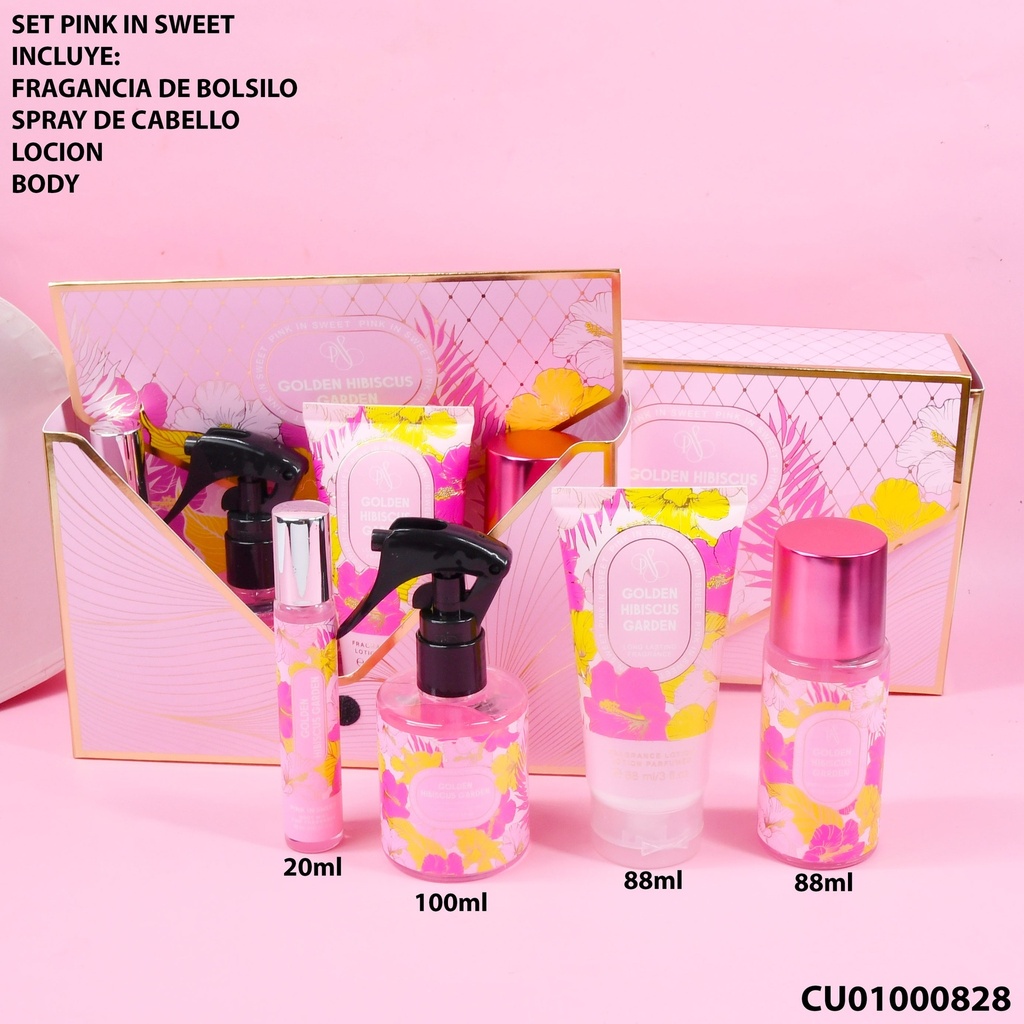 SET MINI BODYS 4PCS GOLDEN HIBISCUS GARDEN B0022-IV-2