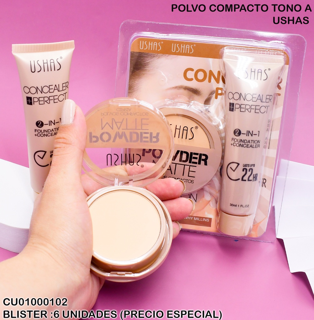 SET POLVO COMPACTO/CORRECTOR USHAS CS406B
