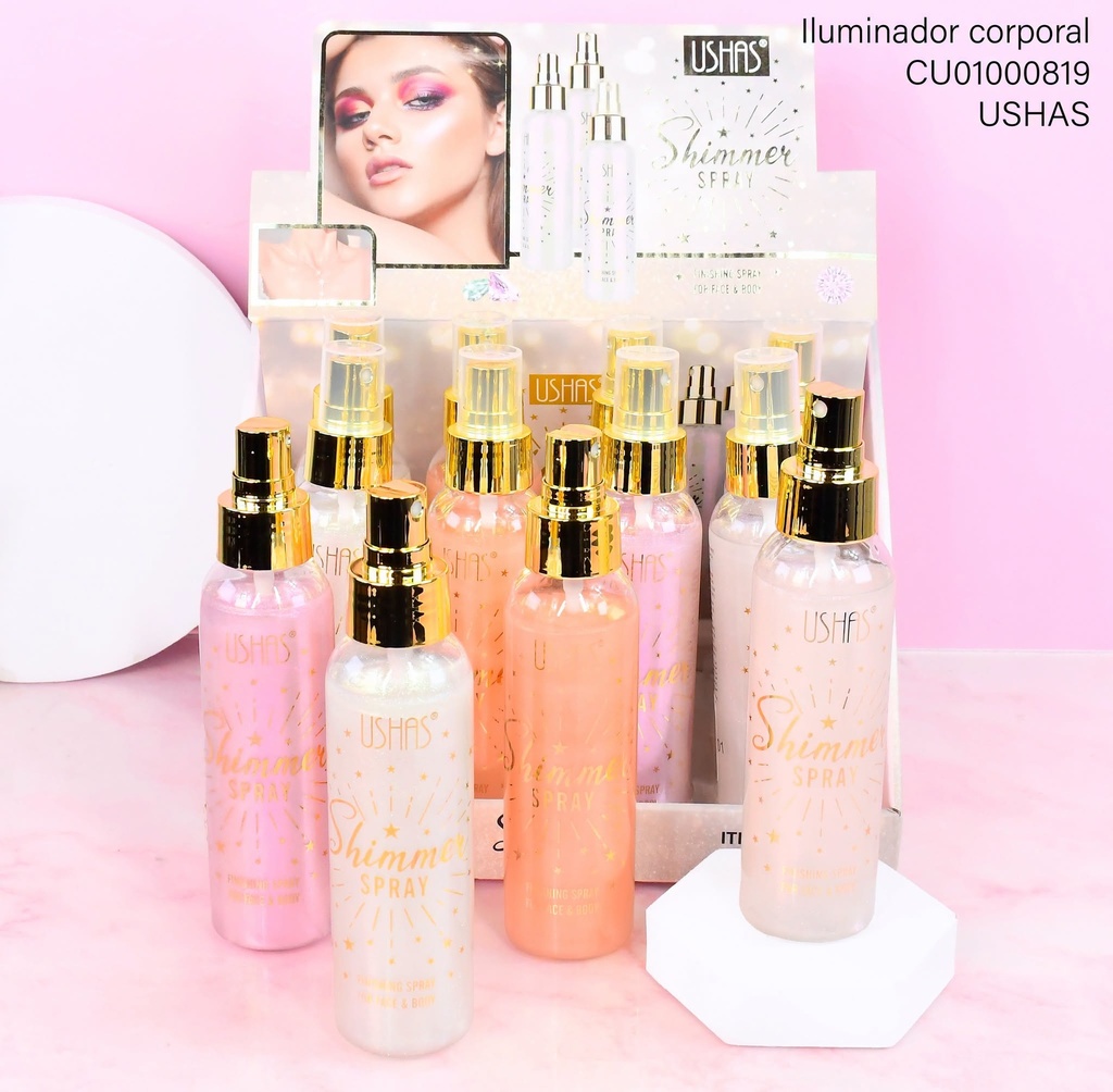SHIMMER SPRAY USHAS 110ML FS398 CARA/CUERPO