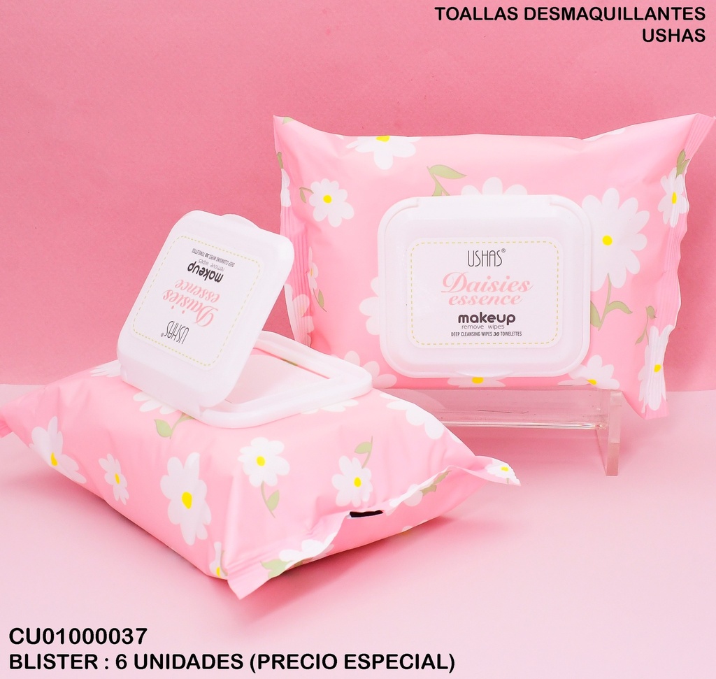 TOALLAS DESMAQUILLANTES (30) DAISIES ESSENCE USHAS WP012