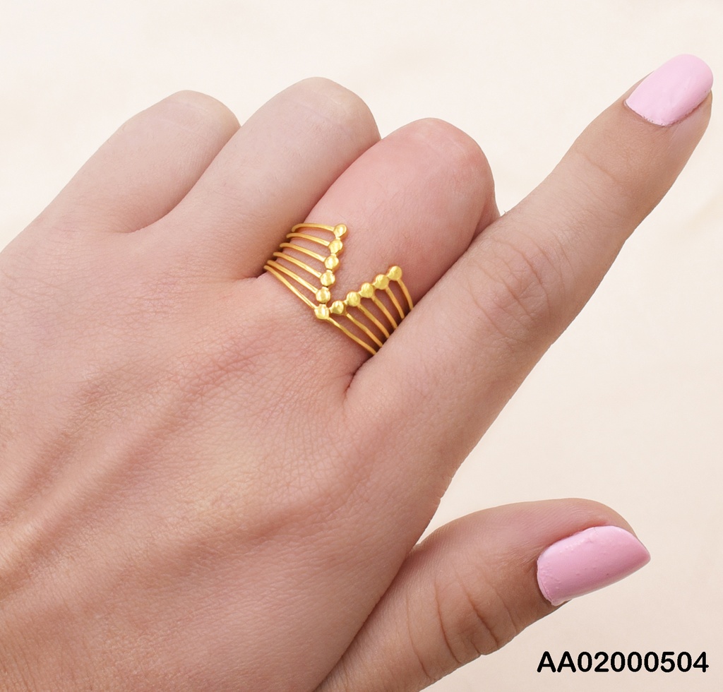 ANILLO LÍNEAS EN "V"