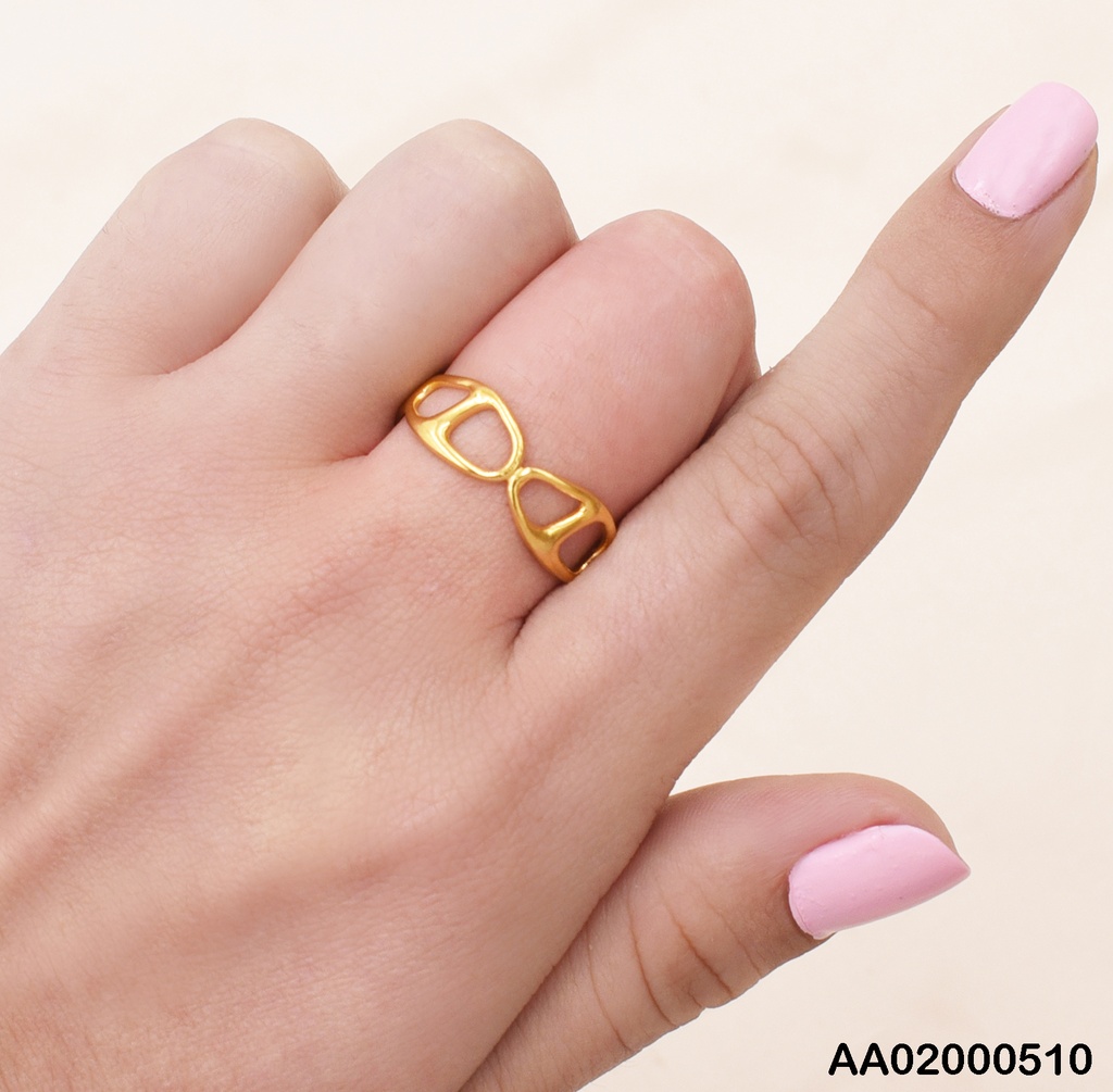 ANILLO ÓVALO LÍNEA VERTICAL ATRAVESADA
