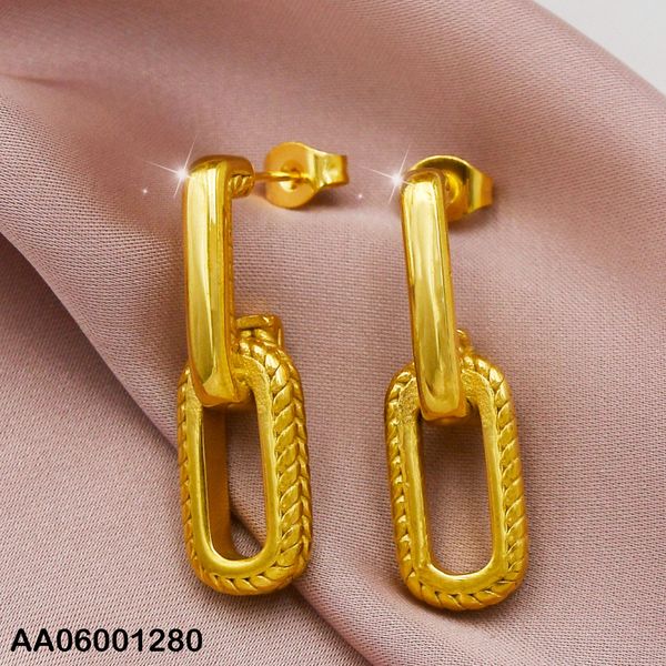 ARETES PUNTEADOS "J"ENTRELAZADO C/ÓVALO