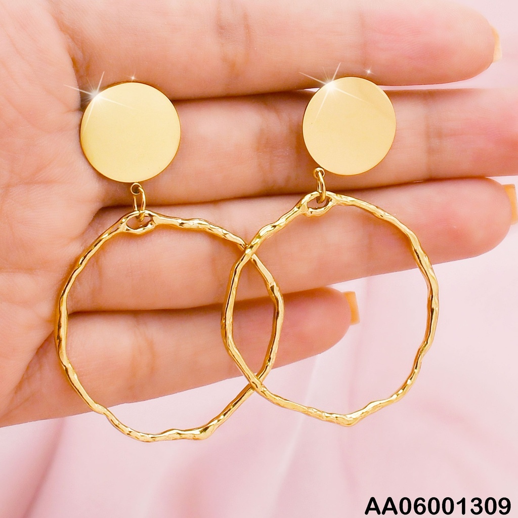 ARETES PLACA RD CÍRCULO COLGANTE