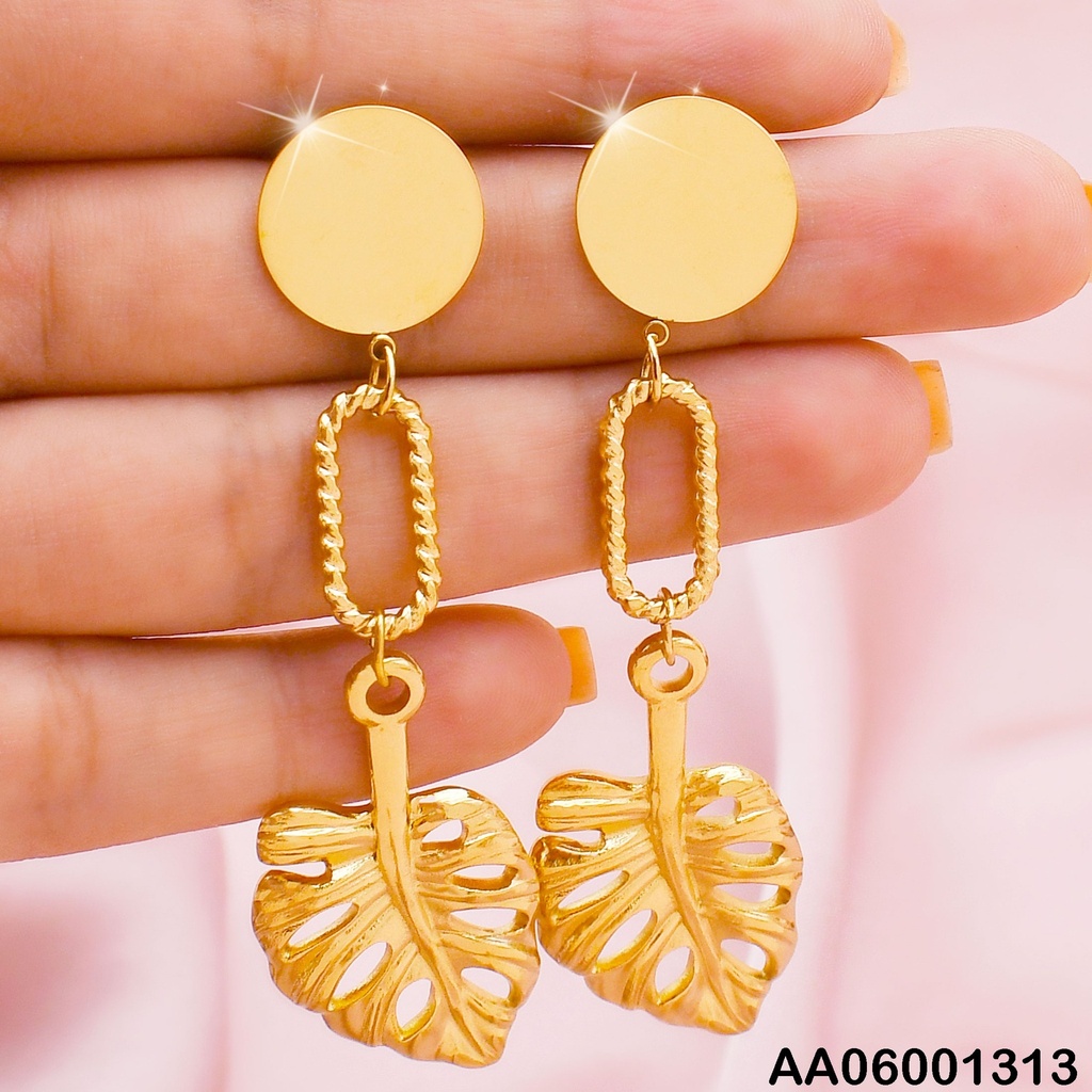 ARETES PLACA RD/CROQUI ÓVALO/HOJA CALADA