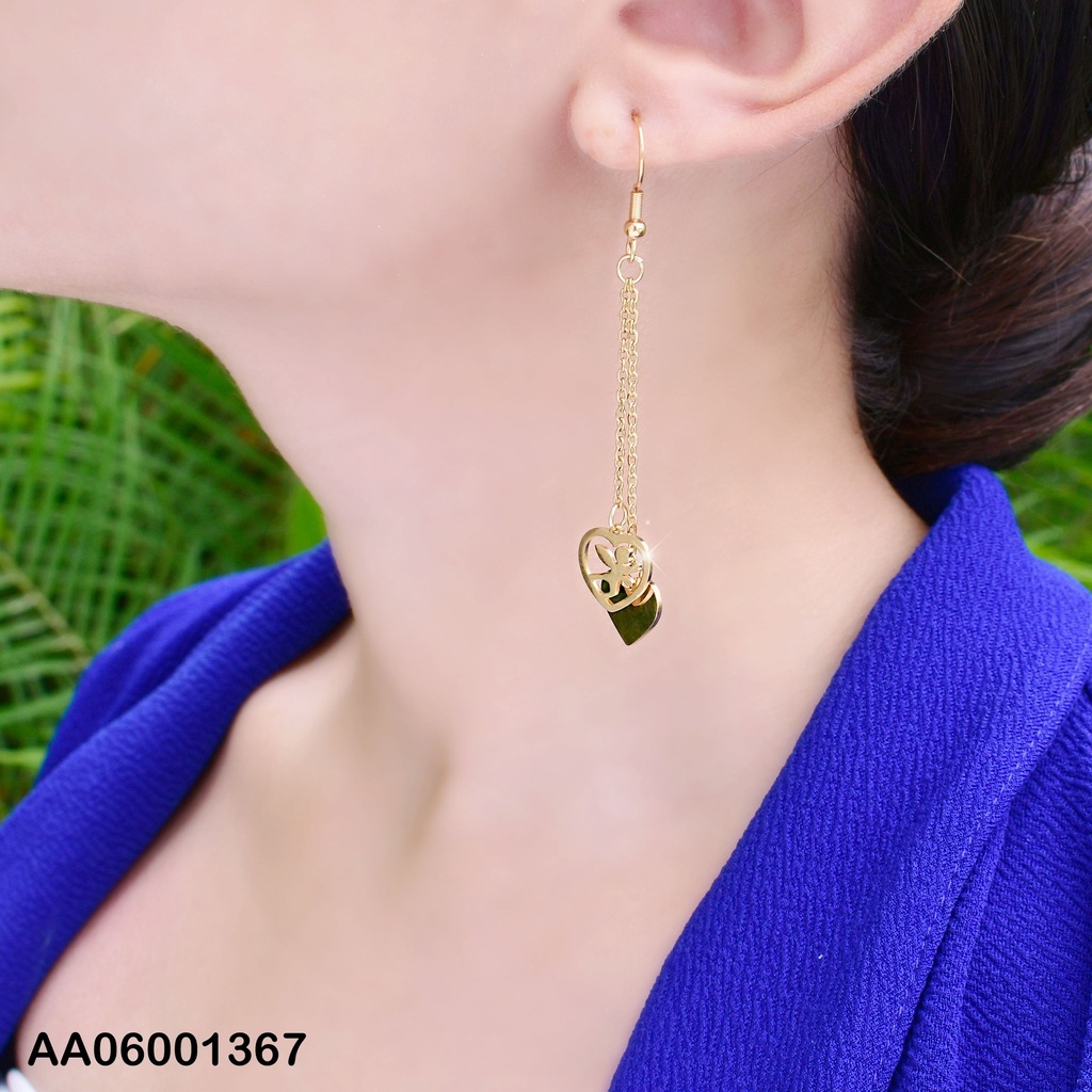 ARETES DOBLE CAD.CORAZÓN PLACA/CROQUI