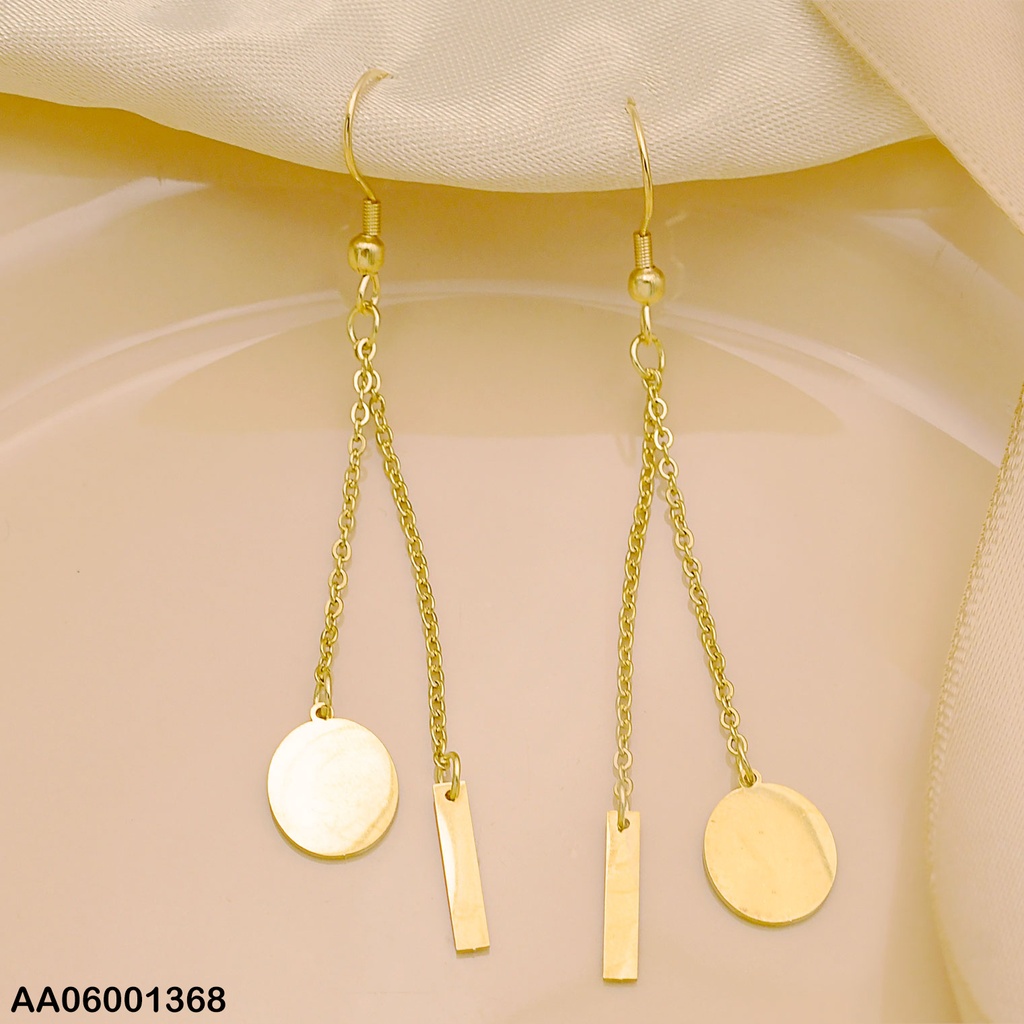 ARETES DOBLE CAD. PLACA RD/BARRITA VERTICAL