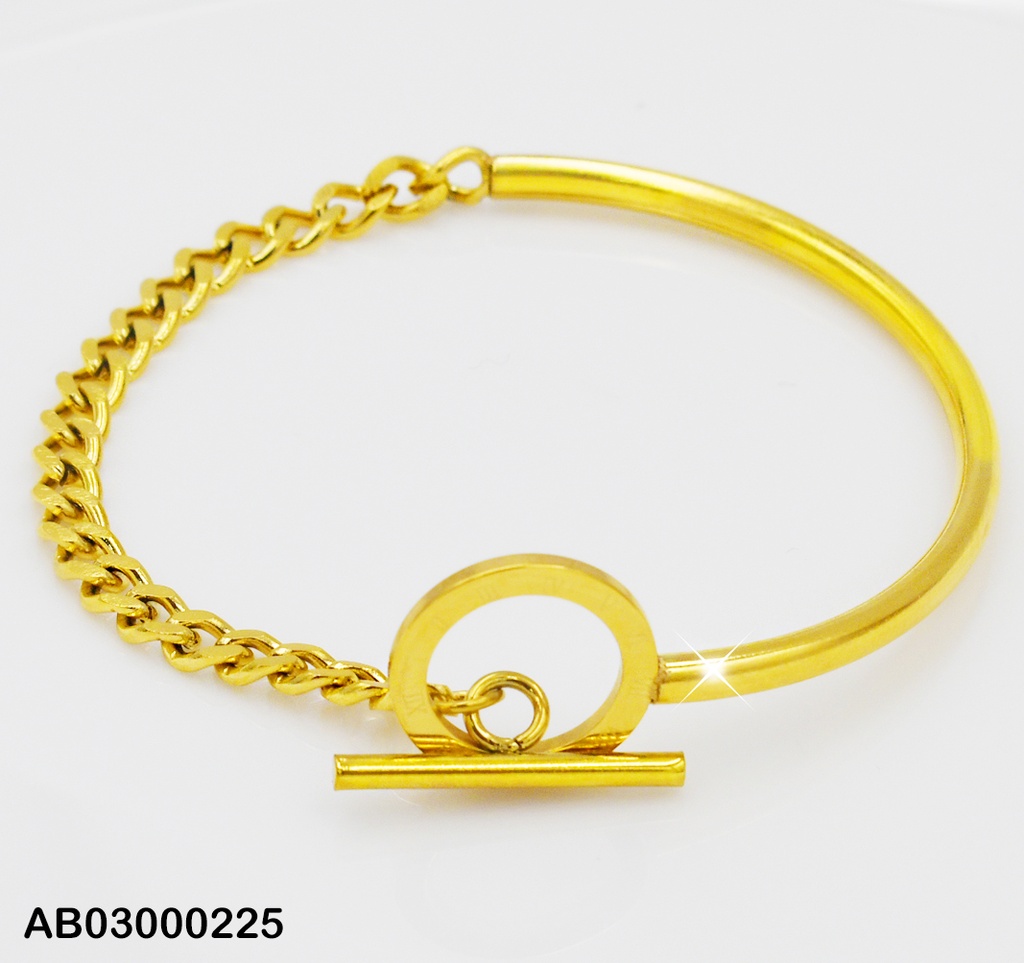 BRAZALETE MITAD RÍGIDO/CADENA MARTILLADA