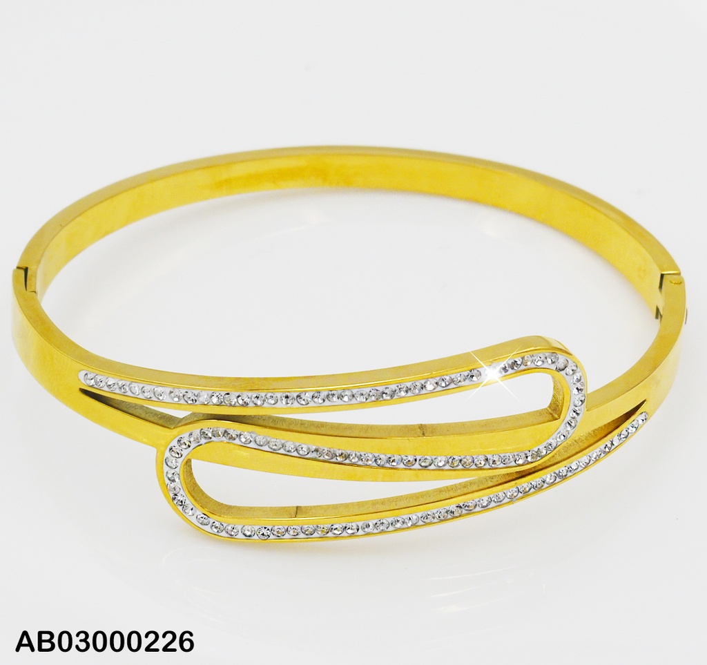 BRAZALETE LÍNEA ZIRCONIAS EN DOBLÉS