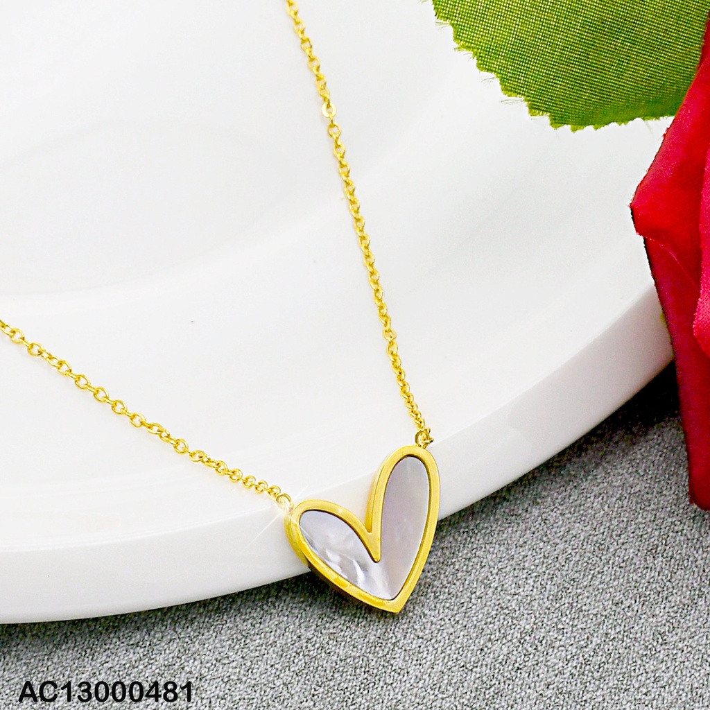 CADENA DIJE FIJADO CORAZÓN IRREGULAR NÁCAR