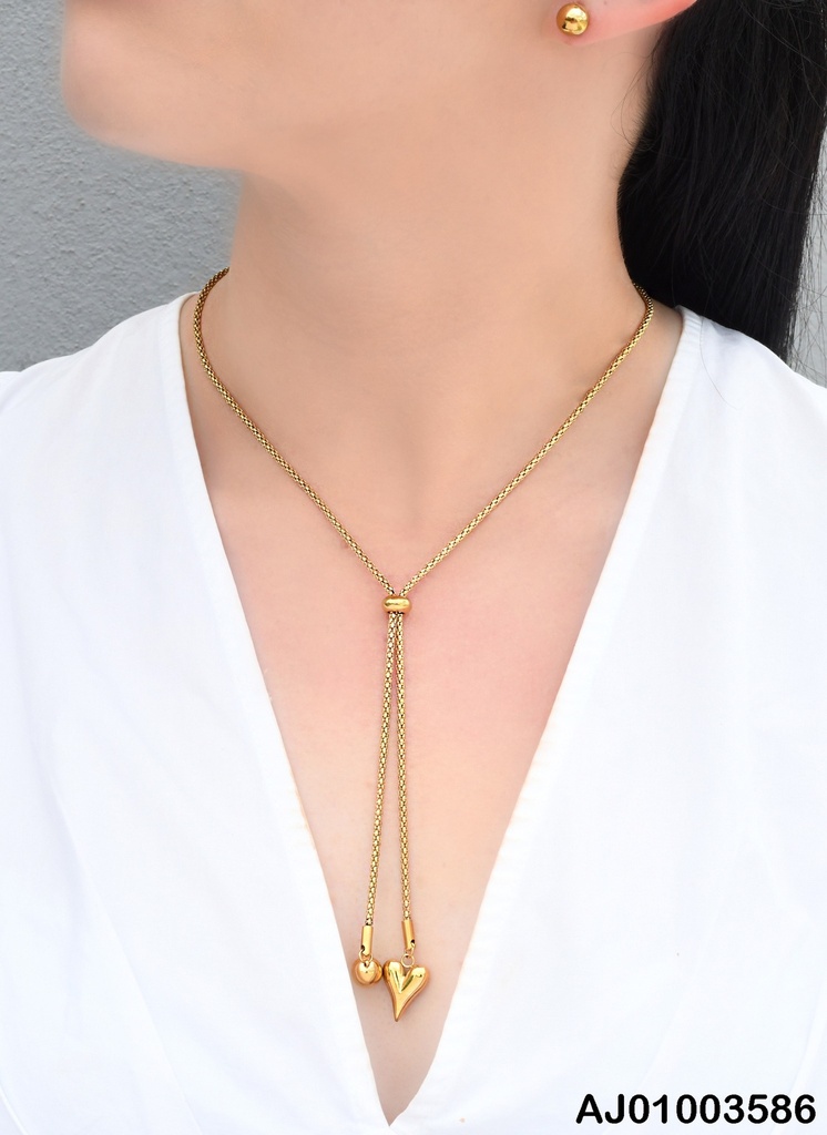 JUEGO ESFERAS DORADAS CAMISERO C/CORAZÓN