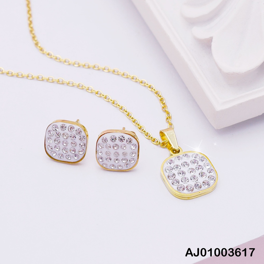 JUEGO CUADRO DORADO RELLENO DE ZIRC.