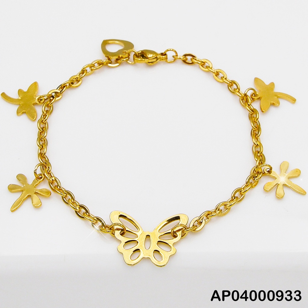 PULSERA PLACAS LIBÉLUAS/CORAZÓN CENTRO🦋