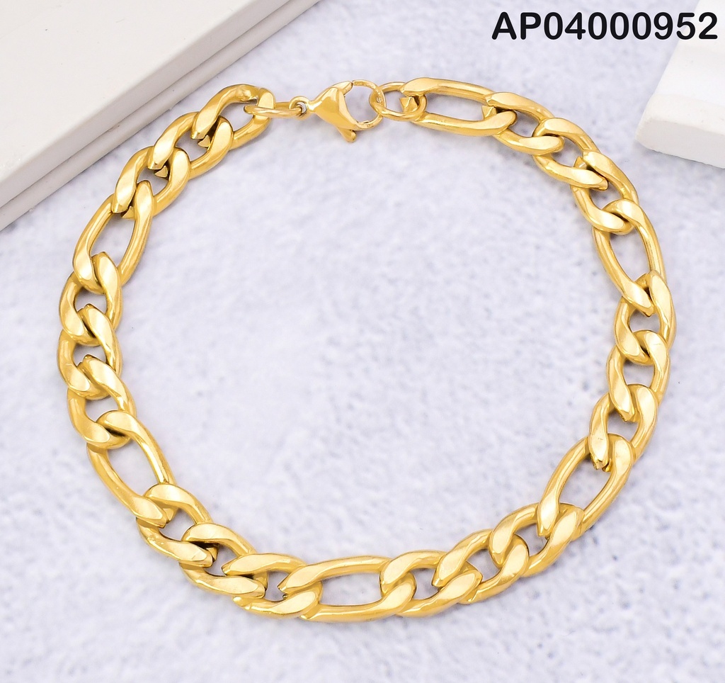PULSERA MARTILLADA ESLABONES ⚪⚪⚪/ALARGADO 2.5NK 22.50CM