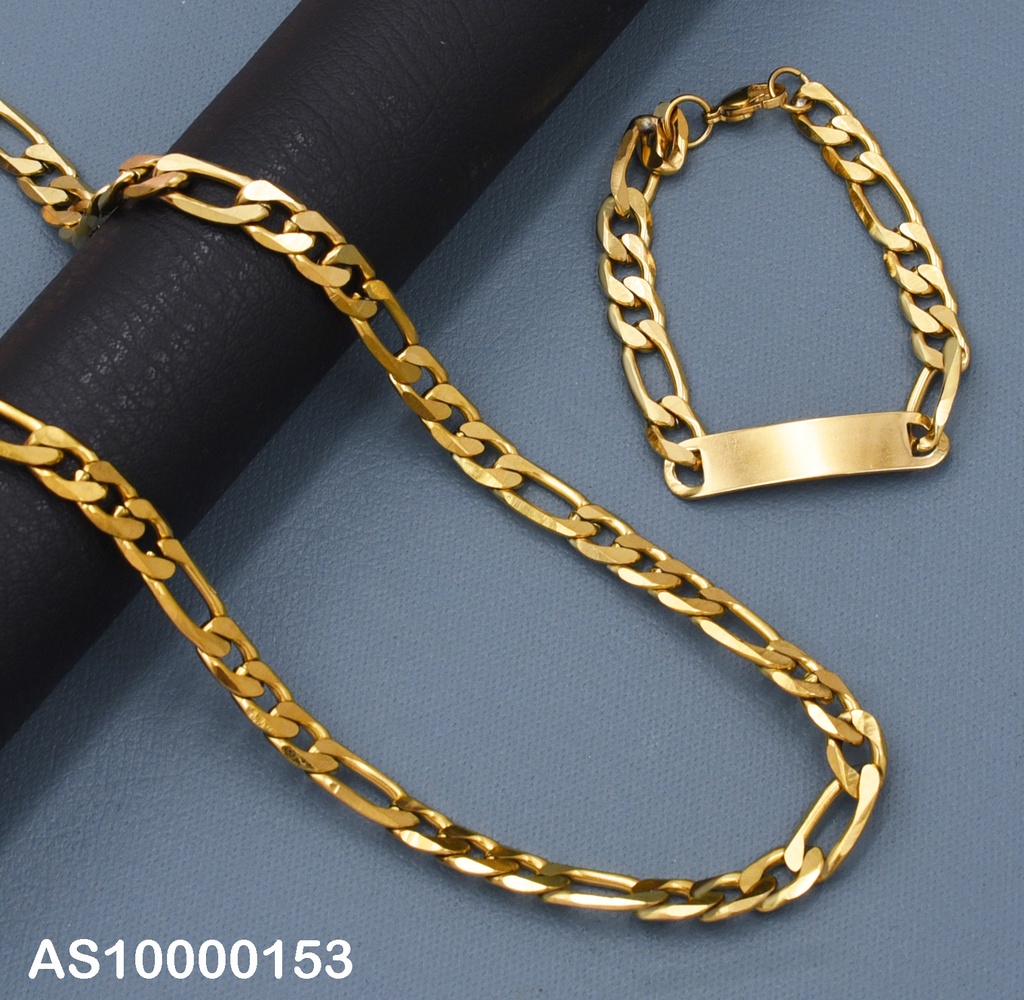 SET ANCHO CADENA/PULSERA C/PLACA 2.5NK P5054