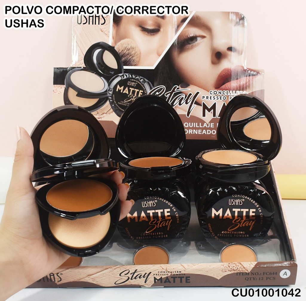 POLVO COMPACTO/CONTORNO STAY MATTE USHAS FC644(A)