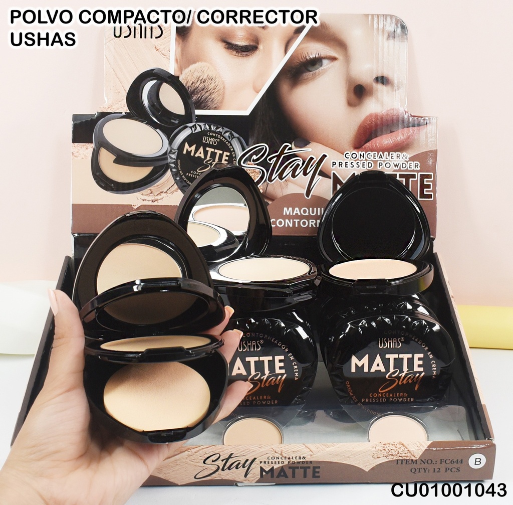 POLVO COMPACTO/CONTORNO STAY MATTE USHAS FC644(B)