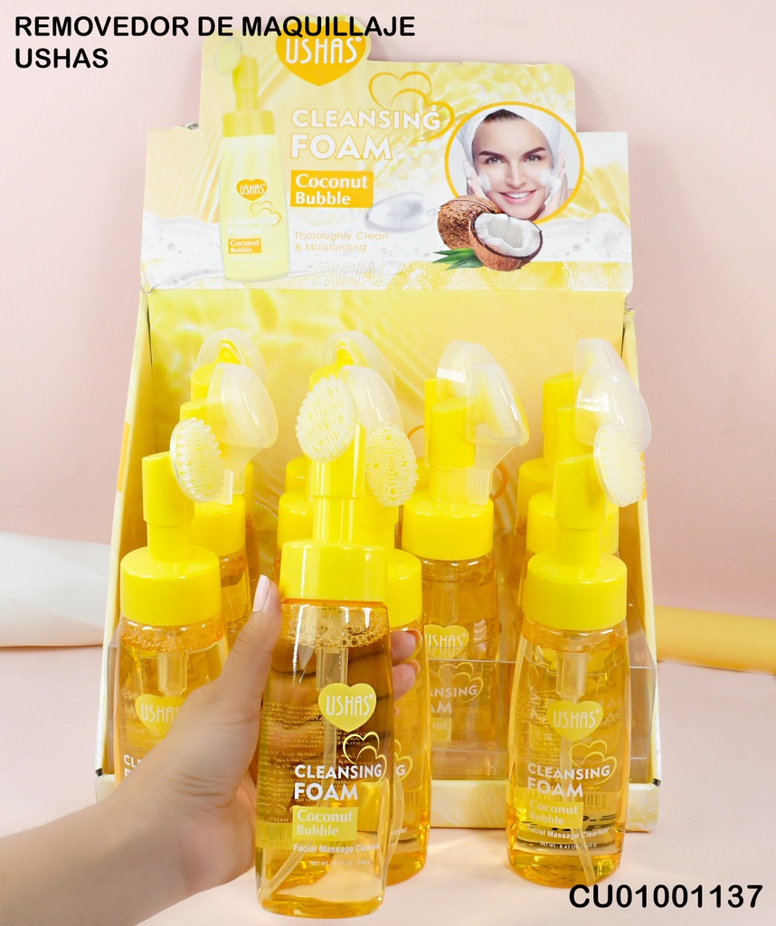 ESPUMA LIMPIADOR FACIAL C/CEPILLO COCO USHAS HA217